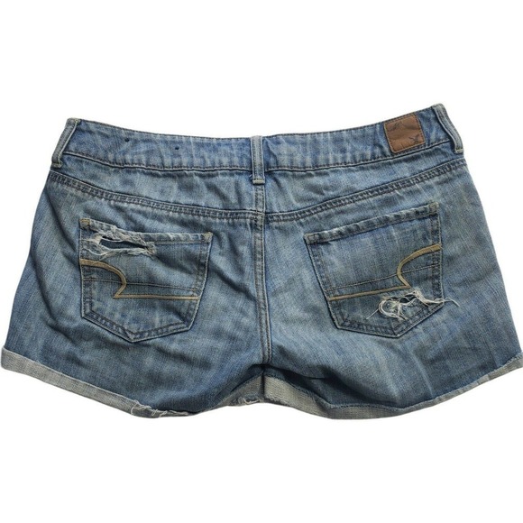 American Eagle Destroyed Denim Jean Shorts Size 6 Distressed - Picture 8 of 12